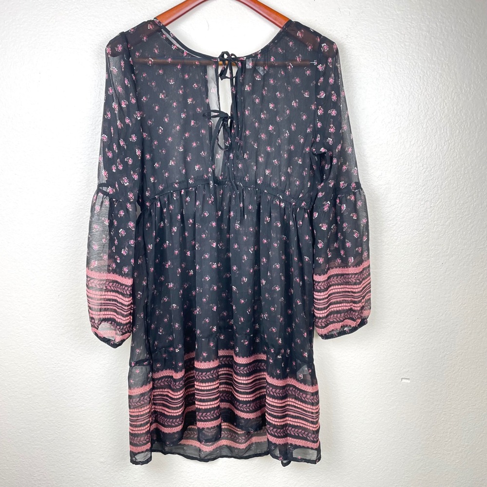 Vtg Y2K 90s Mudd Dress Sz L Sheer Babydoll Whimsigoth Fairy Grunge Boho Cottage